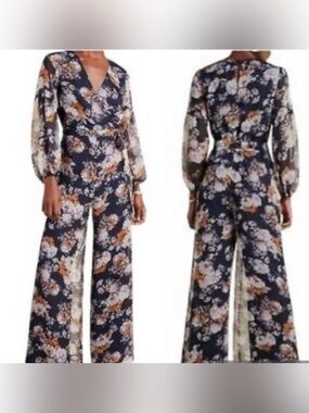 NWT Ali + Jay Anthropologie Large Wrap Jumpsuit Dark Romance Floral Whimsigoth